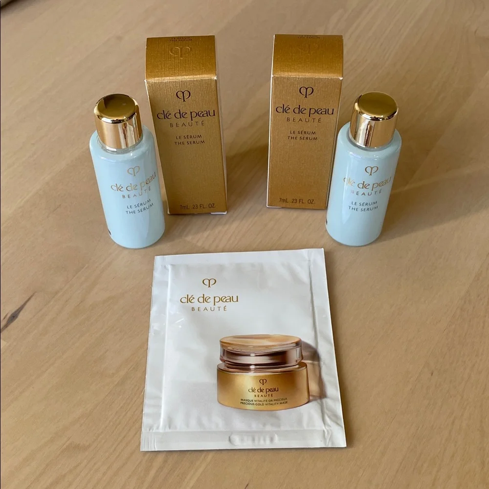 NIP Clé de Peau Cotton, Le Serum, Precious Gold Mask, Cosmetic Bag
